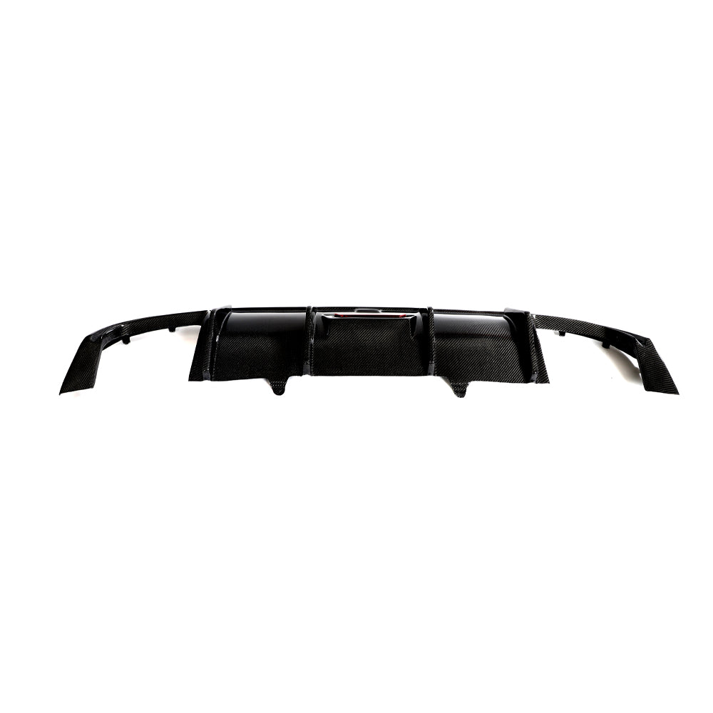 Audi A4 B9 Base carbon fiber rear bumper diffuser front view