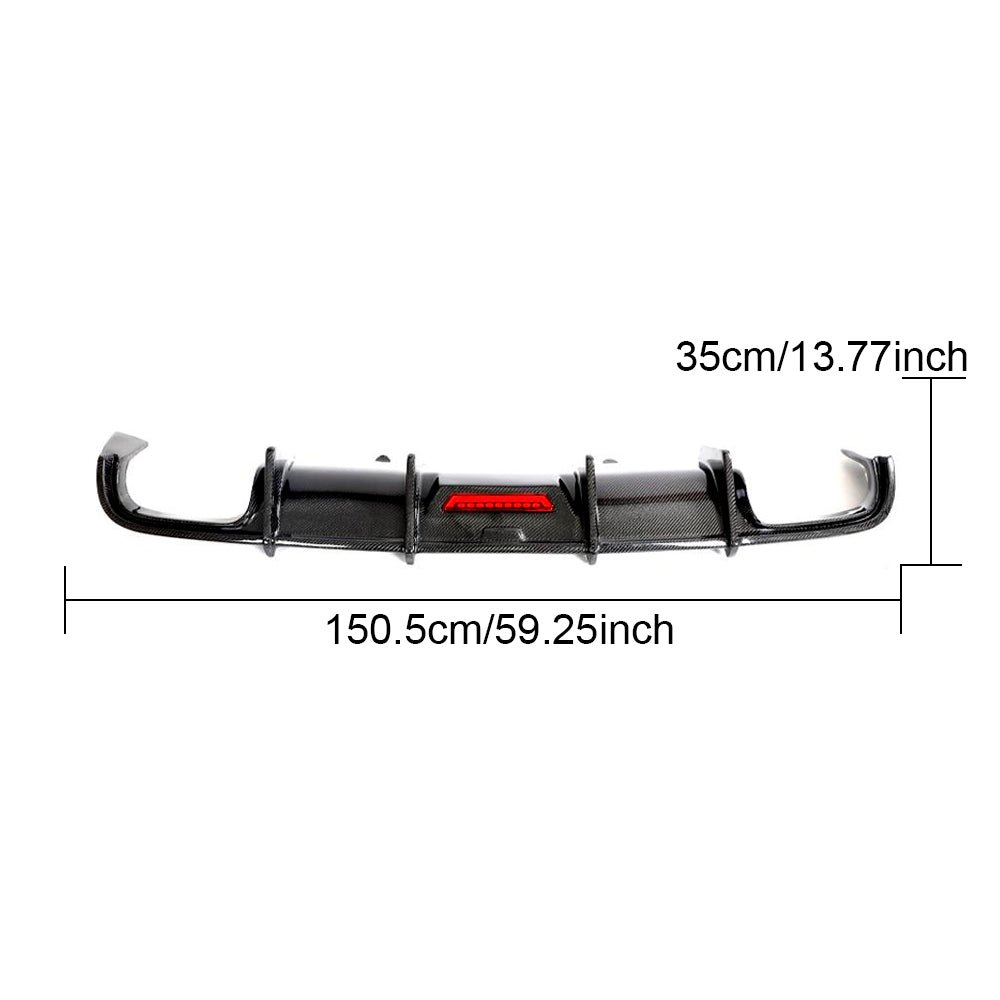 Audi A4 B9 Base rear bumper diffuser dimensions