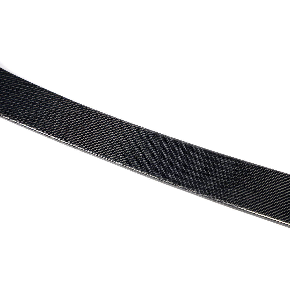 Audi A4 carbon fiber trunk spoiler edge profile and finish detail