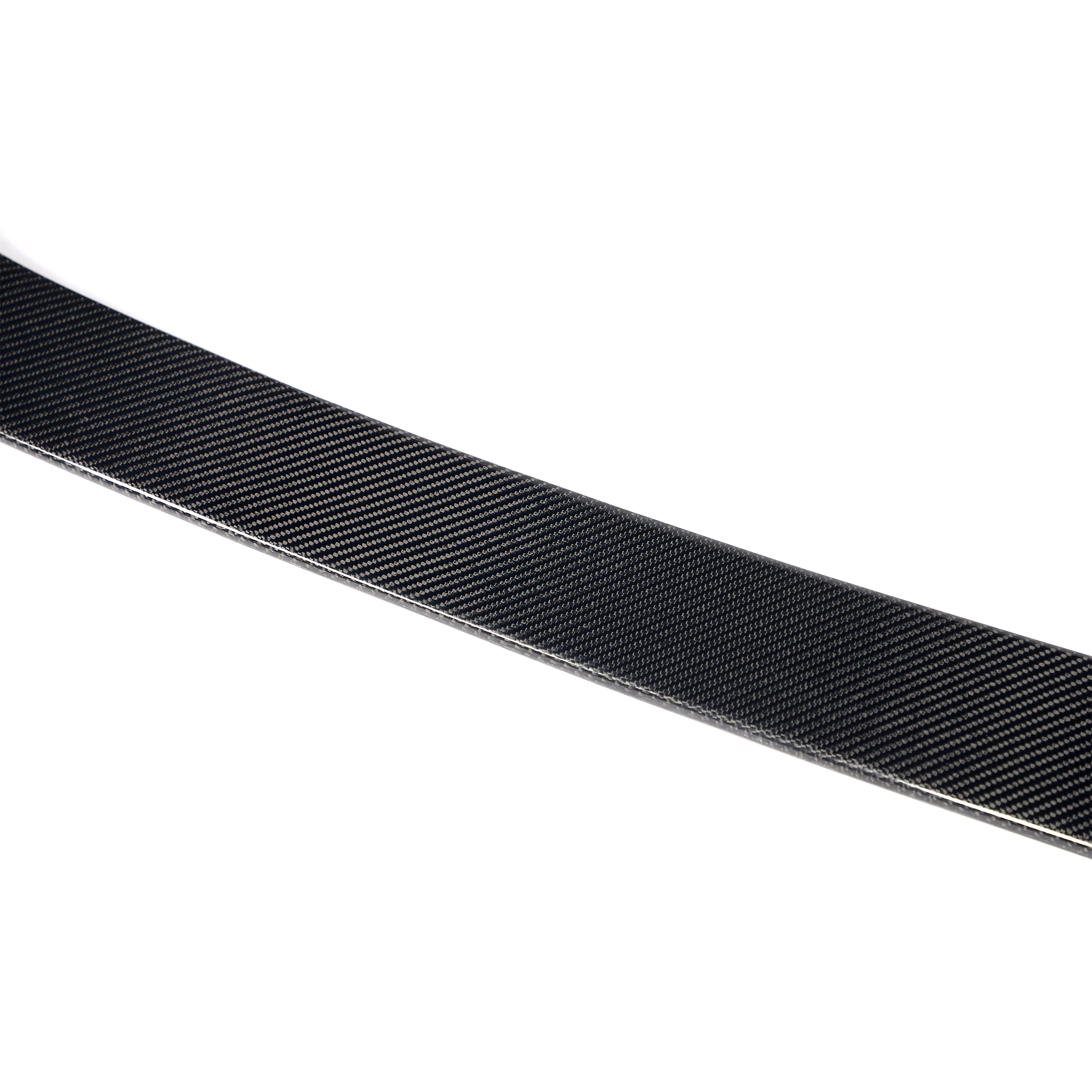 Audi A4 carbon fiber trunk spoiler edge profile and finish detail