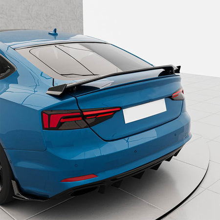 Audi A5 S Line B9 carbon fiber rear diffuser installed rear view