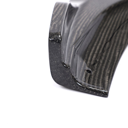 Side corner and molded edge detail of the Audi A5/S5 B9 carbon fiber front lip