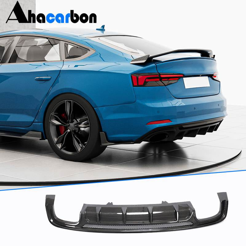 Audi A5 S5 B9 mesh-vented carbon fiber rear diffuser installed