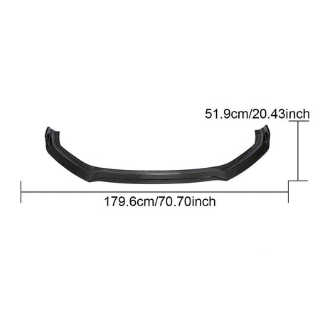 Product dimensions of the one-piece carbon fiber front lip for 2017–2019 Audi A5/S5 B9