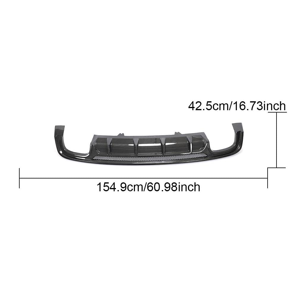 Audi A5 S5 B9 rear diffuser dimensions 154.9 by 42.5 cm