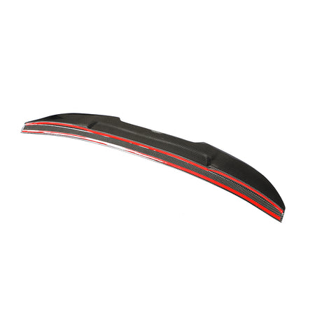 Audi A6 C6 carbon fiber trunk lip spoiler underside angle view