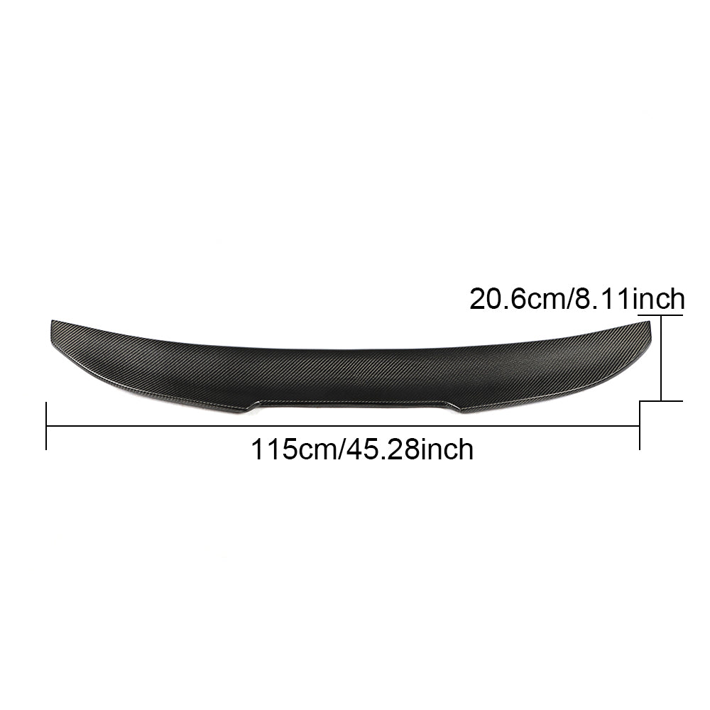 Audi A6 C6 carbon fiber trunk spoiler dimensions 115 x 20.6 cm