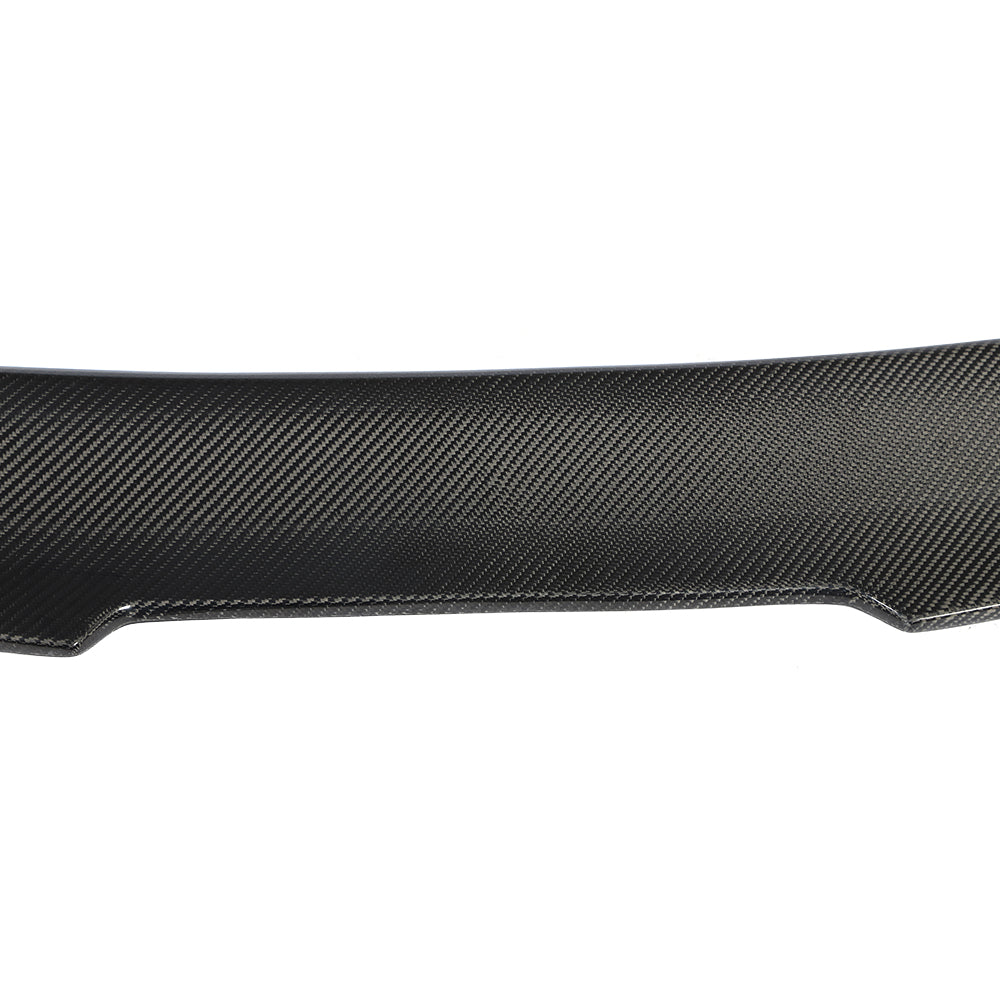 Audi A6 C6 trunk lip spoiler center profile and carbon weave detail