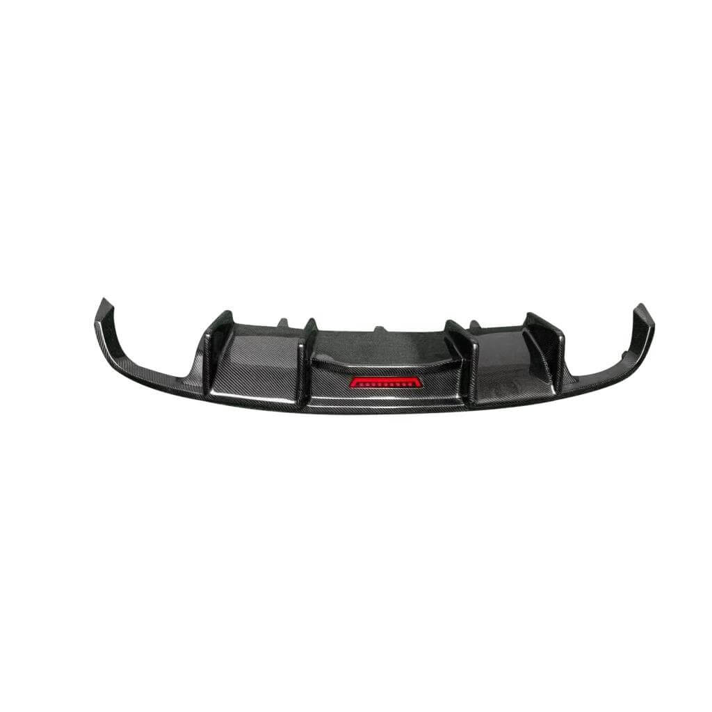 Audi A7 carbon fiber rear diffuser front profile and fin design