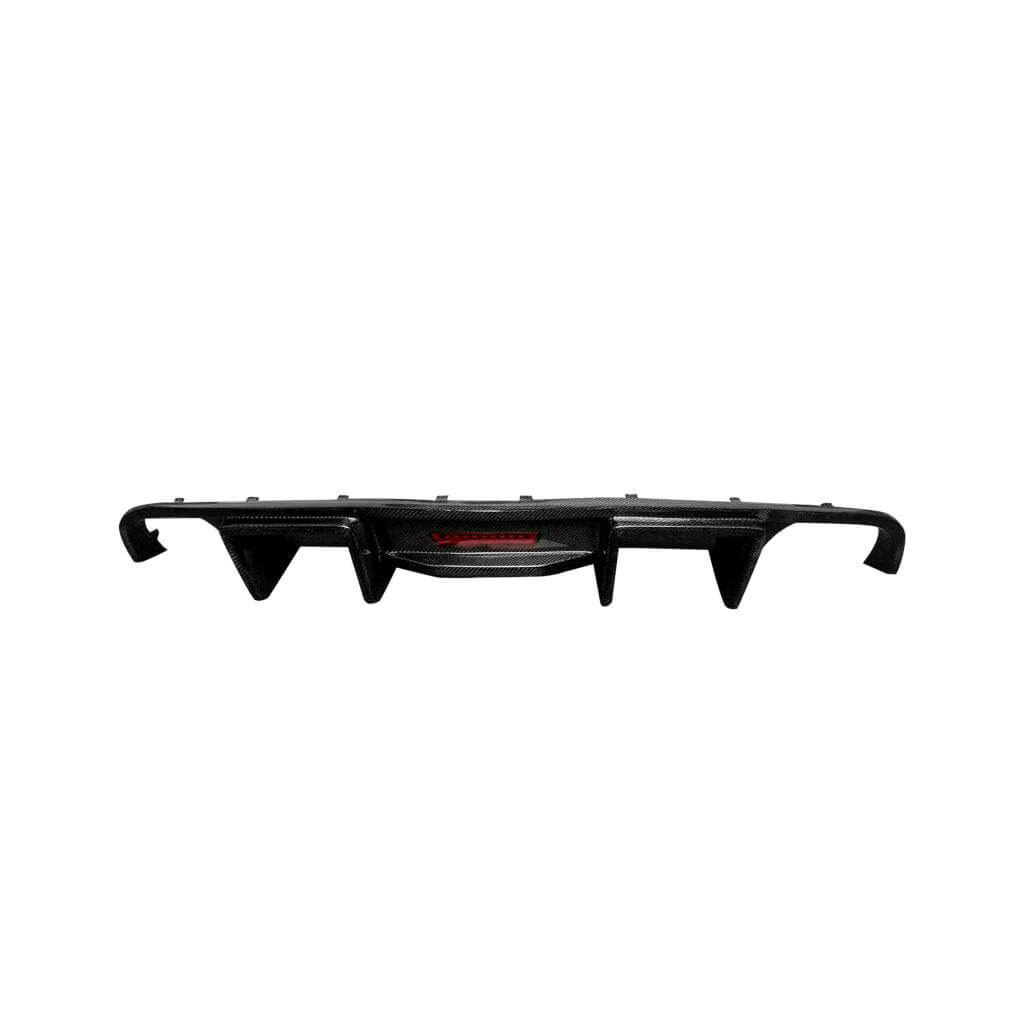 Audi A7 Quattro multi-fin carbon fiber rear diffuser full product view