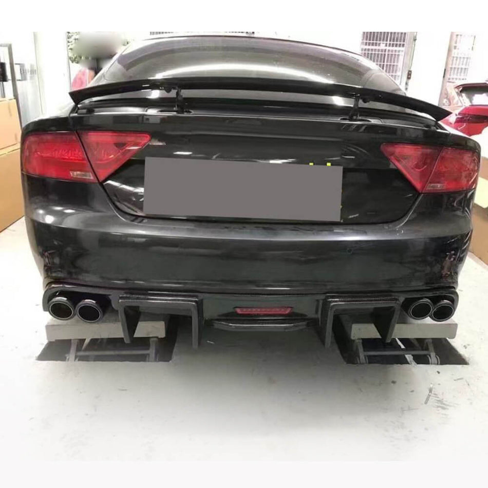Audi A7 Sportback carbon fiber rear diffuser installed rear view
