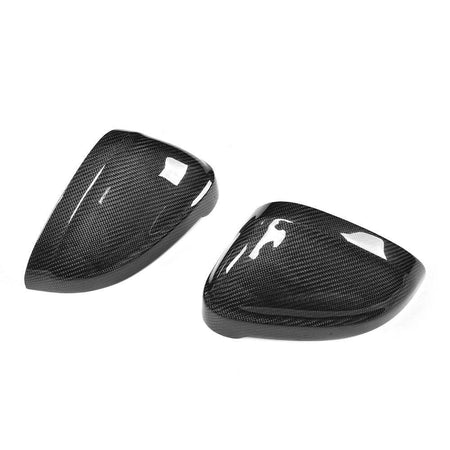 Audi B9 carbon fiber replacement mirror cover pair angled product view