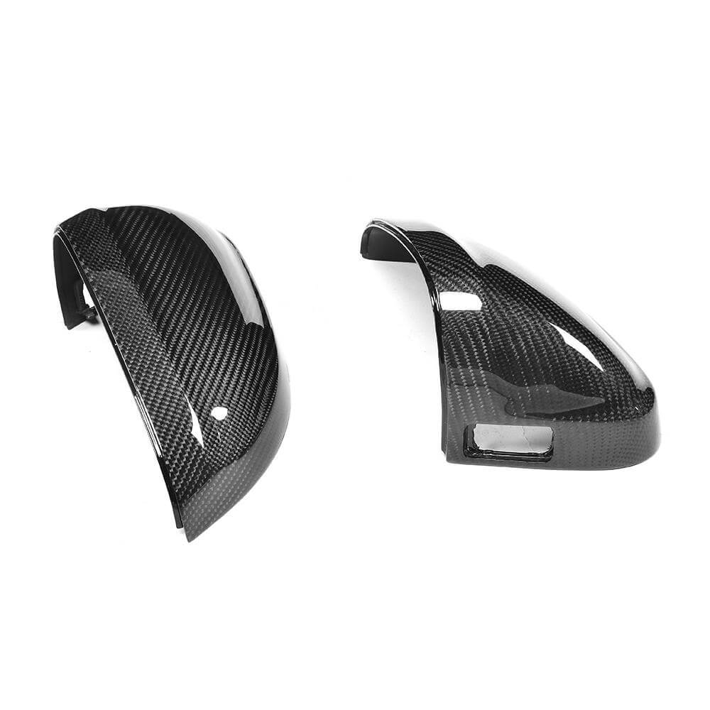 Audi carbon fiber replacement mirror caps side profile and housing contour