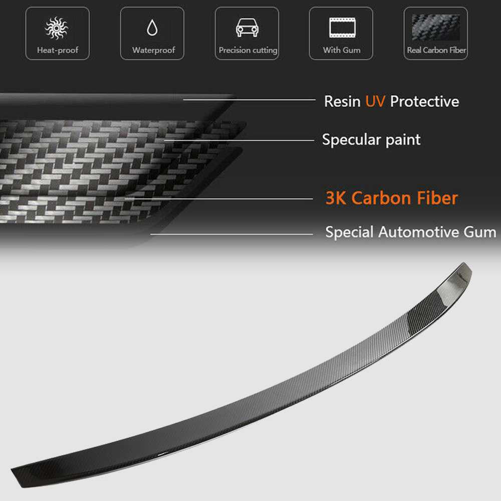Audi Coupe carbon fiber trunk spoiler material detail