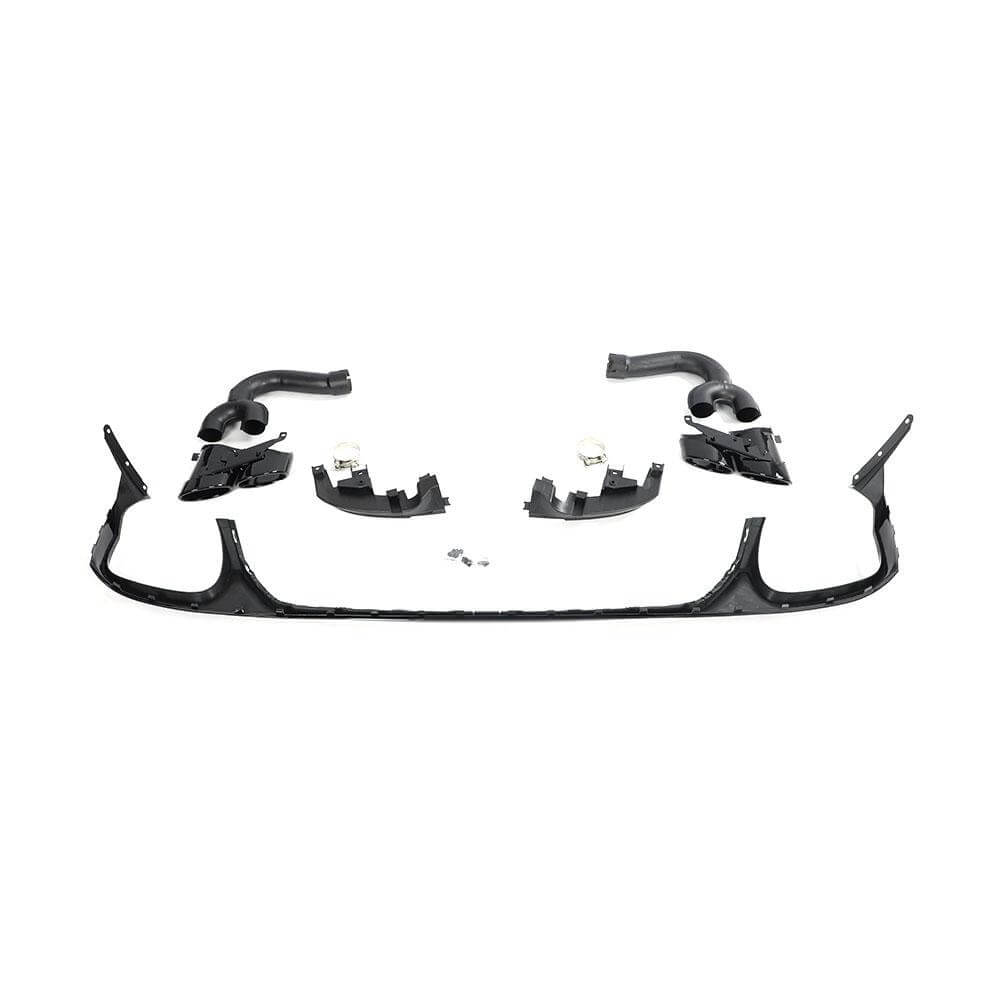 Audi Q8 SQ8 rear bumper diffuser with exhaust trim tips product view