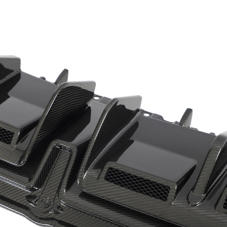 Audi R8 dry carbon rear diffuser fin and carbon weave close-up