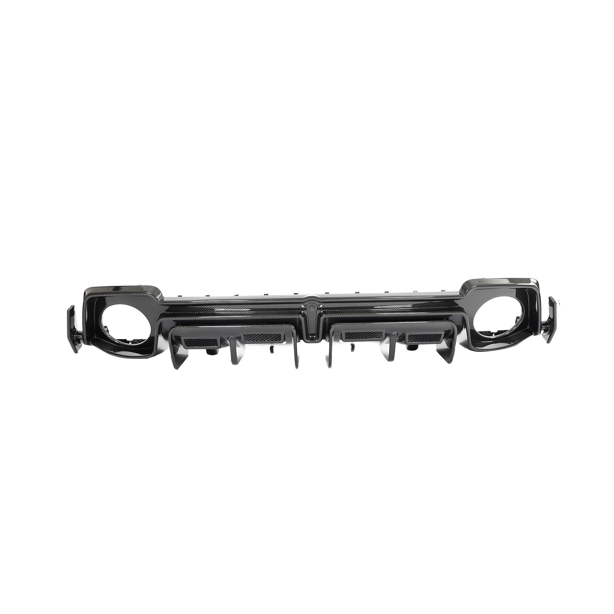 Audi R8 prepreg dry carbon fiber rear bumper diffuser front view