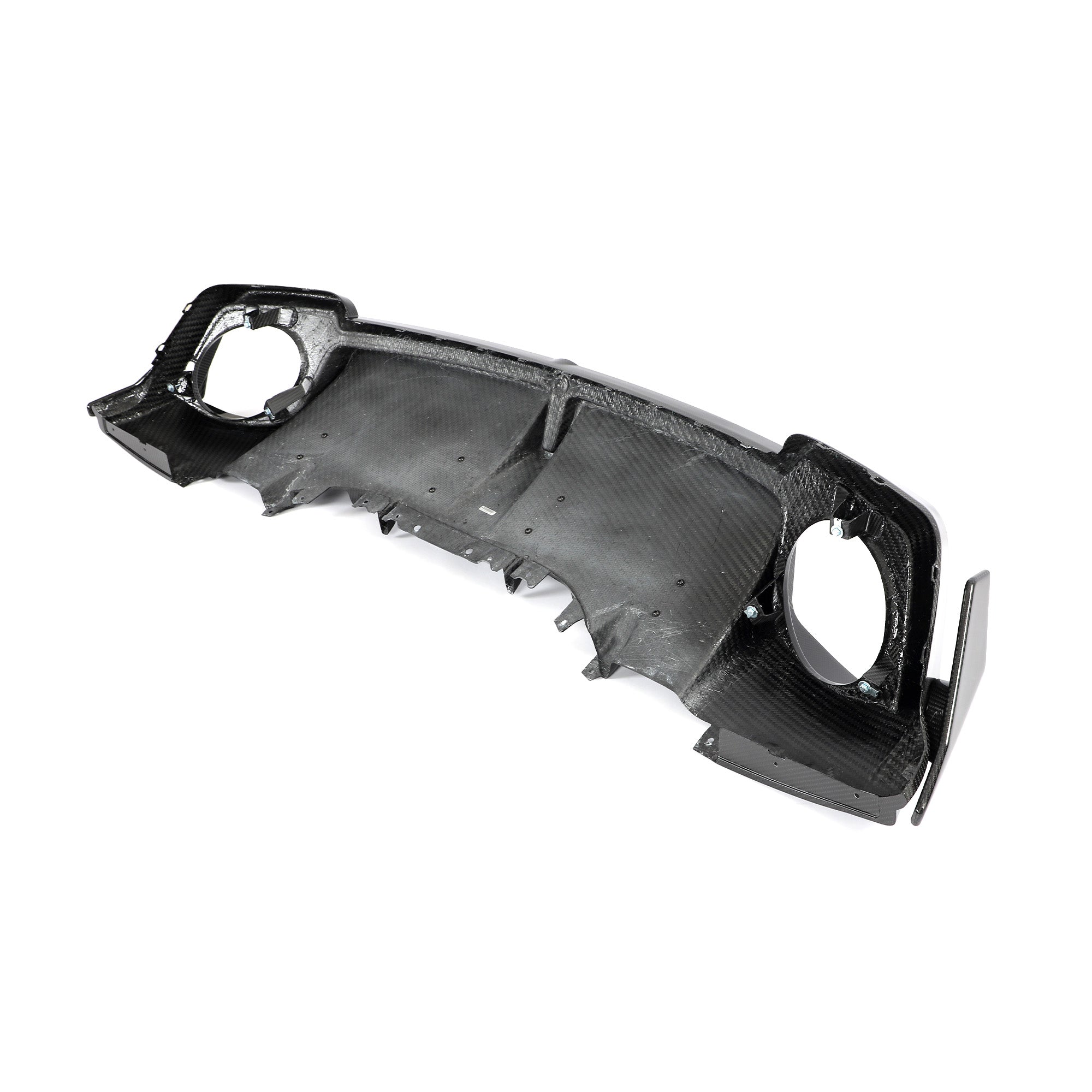Audi R8 prepreg carbon fiber rear bumper diffuser angled product view