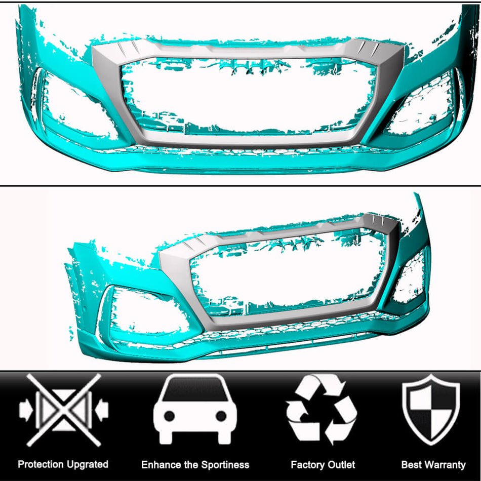 Audi RS Q8 carbon fiber front grille frame fitment diagram