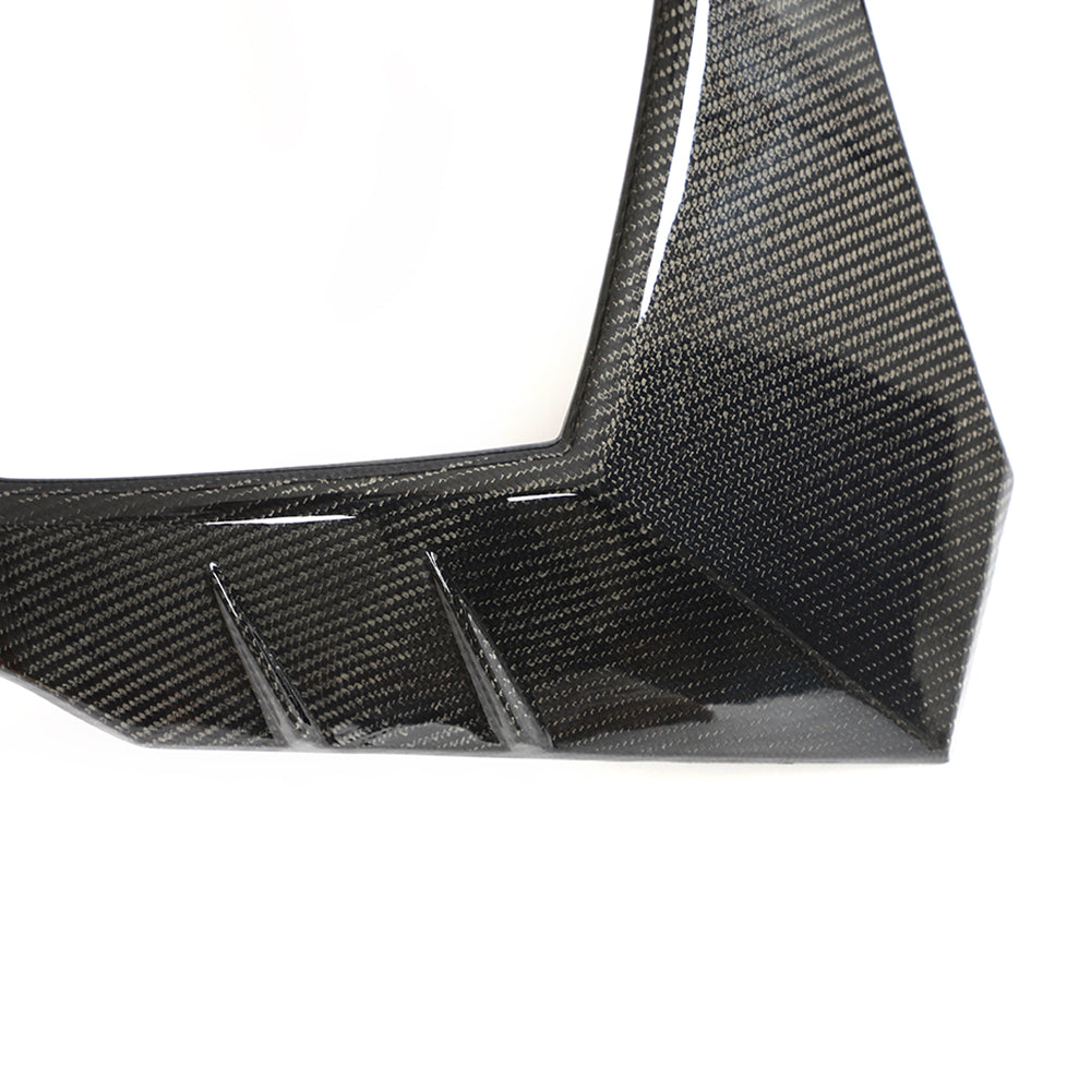 Audi RS Q8 dry carbon fiber grille frame weave close-up