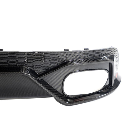 Audi RS Q8 carbon fiber rear diffuser exhaust opening detail