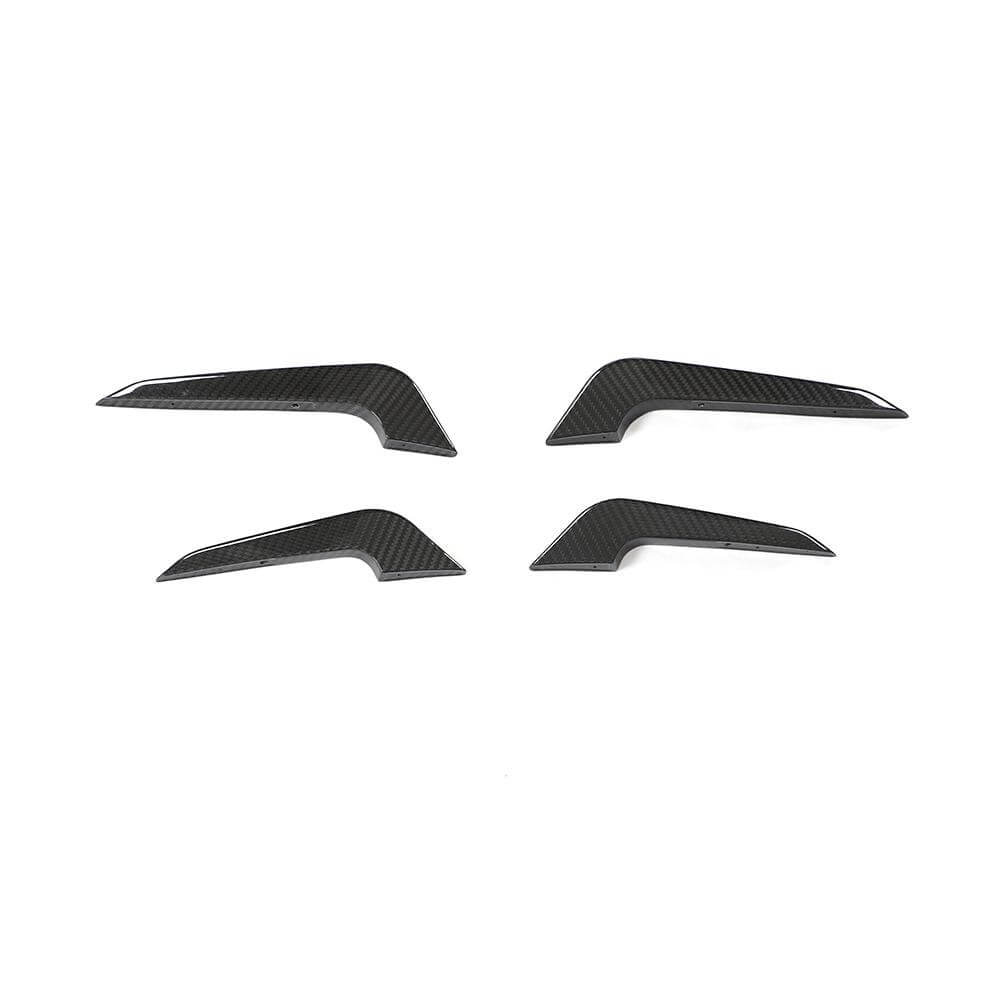 Audi RS3 8Y four-piece front bumper canard set reverse side and mounting-edge view