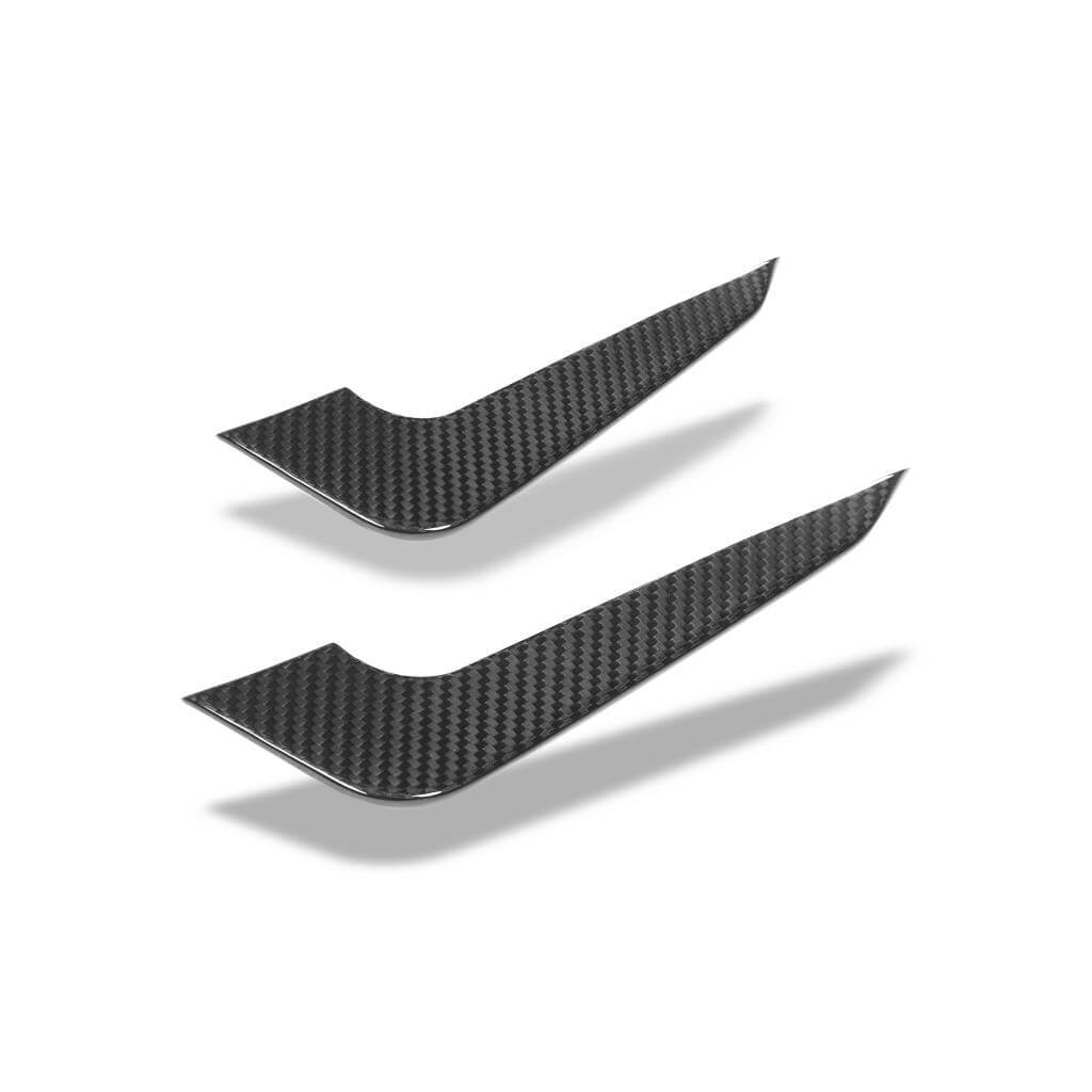 Top view of two Audi RS3 8Y dry carbon fiber front bumper canards