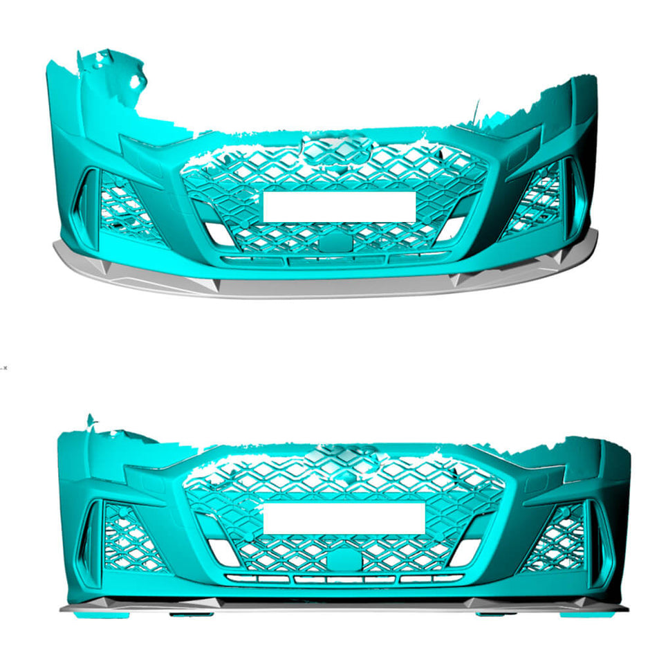 Audi RS3 8Y.5 Sedan front bumper fitment reference for dry carbon front lip