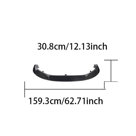 Audi RS3 8Y.5 front bumper lip dimensions 159.3 cm by 30.8 cm