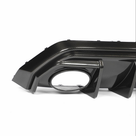 Audi RS3 8Y.5 rear diffuser exhaust surround and carbon edge detail