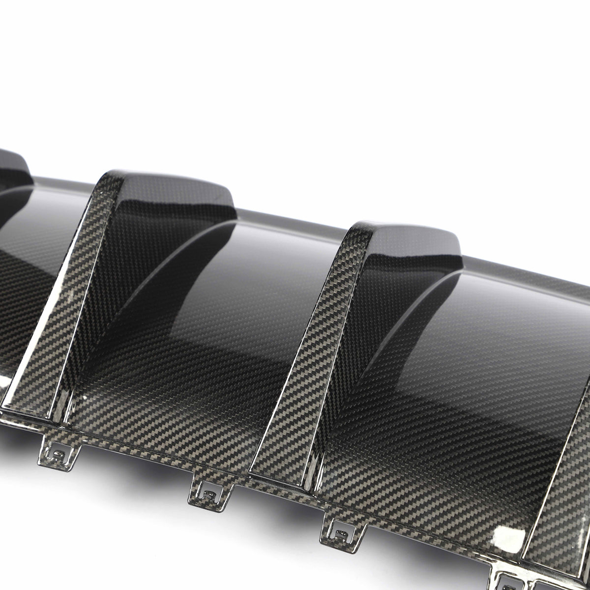 Audi RS3 dry carbon rear diffuser weave and center fin detail