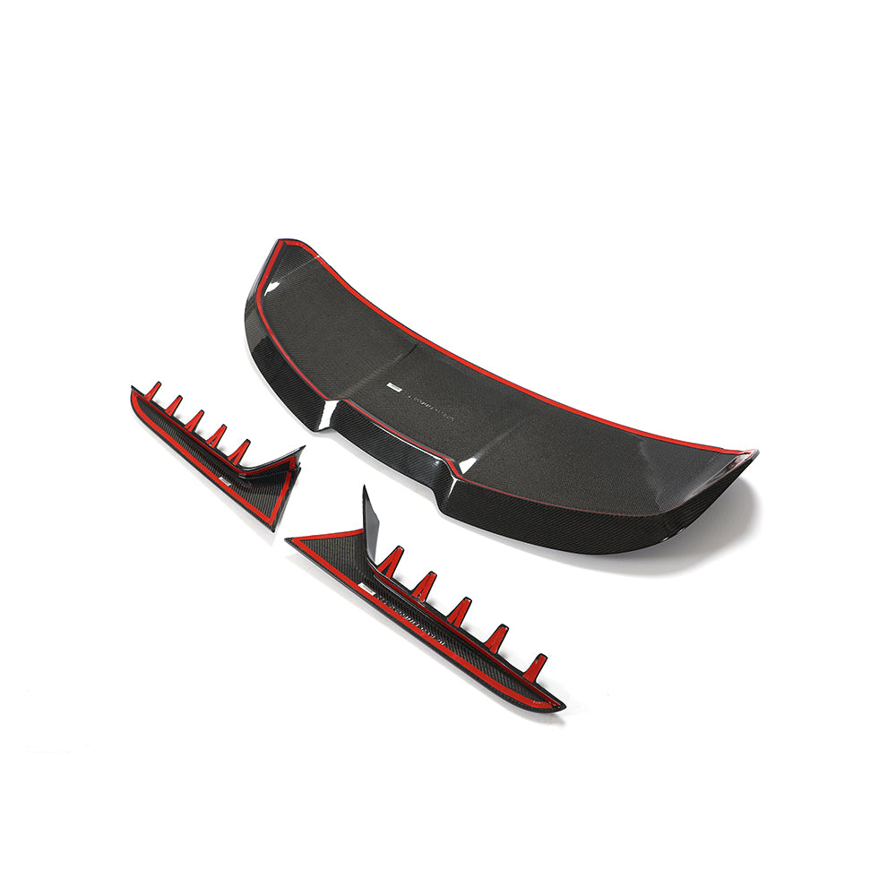 Audi RS6 3-piece carbon fiber spoiler kit rear angled view