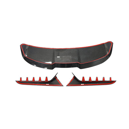 Audi RS6 C8 roof spoiler and finned rear window side extensions front view