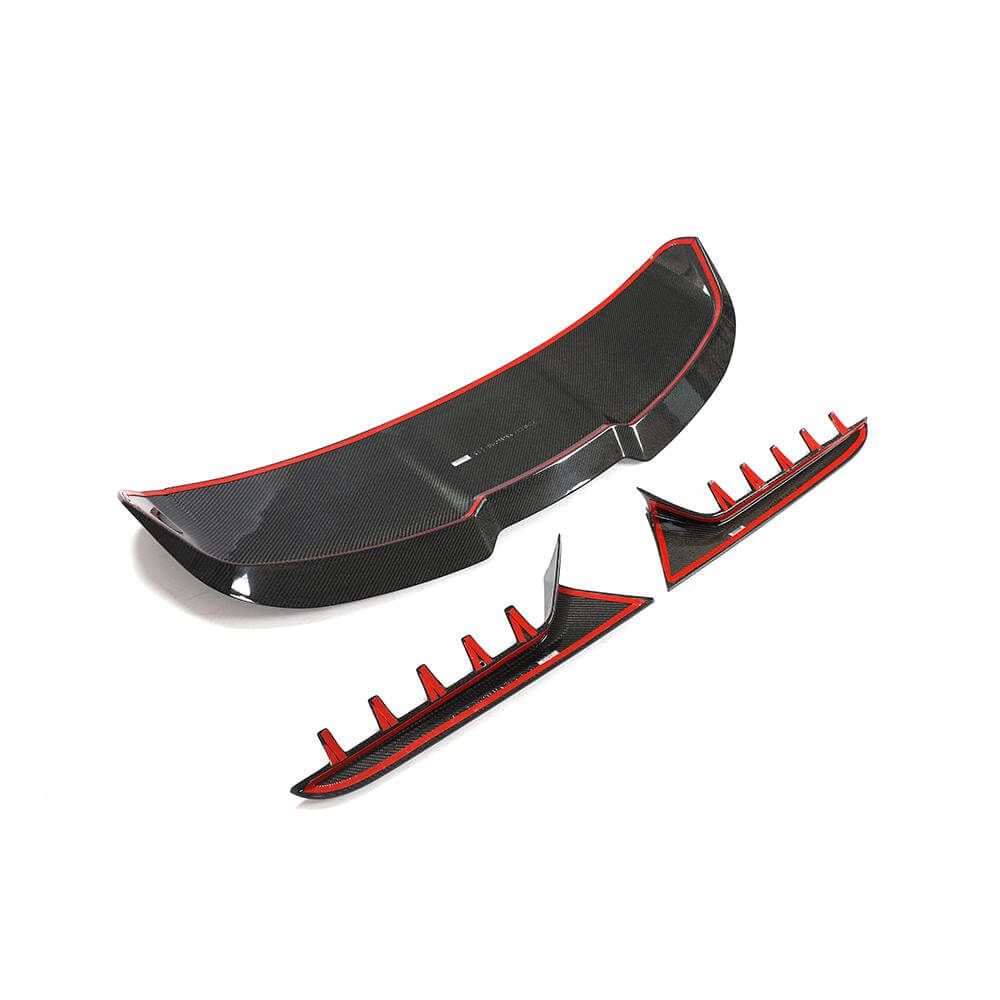 Audi RS6 C8 rear spoiler kit showing adhesive mounting areas
