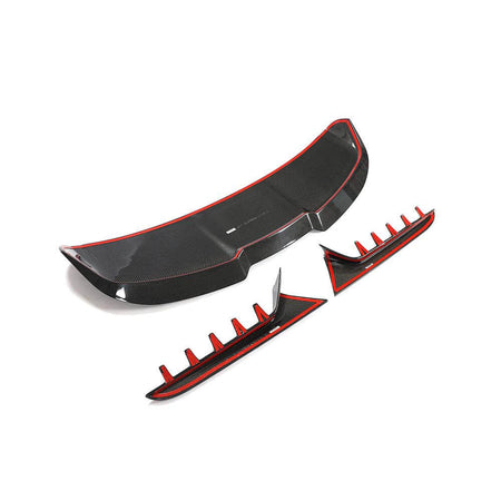 Audi RS6 C8 rear spoiler kit showing adhesive mounting areas