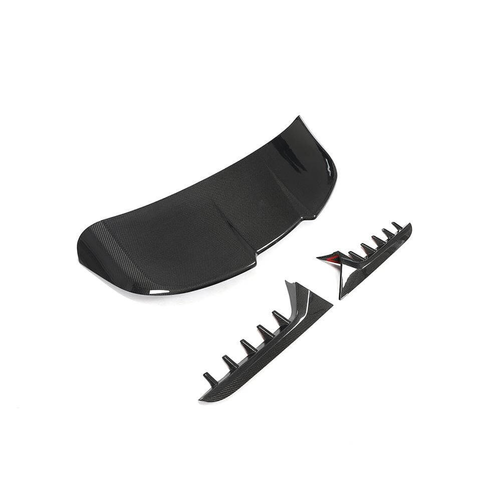 Audi RS6 carbon fiber 3-piece roof spoiler kit angled product view
