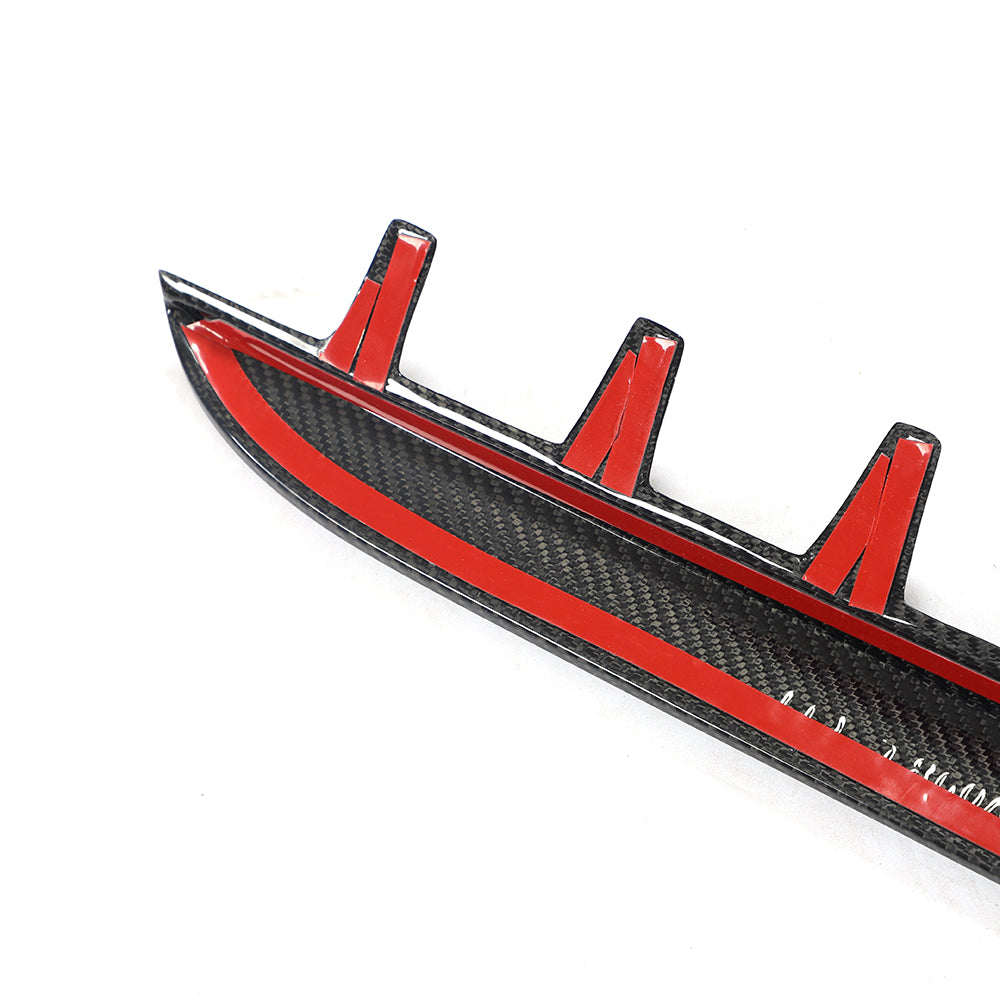 Audi RS6 carbon fiber window side fin and adhesive mounting detail