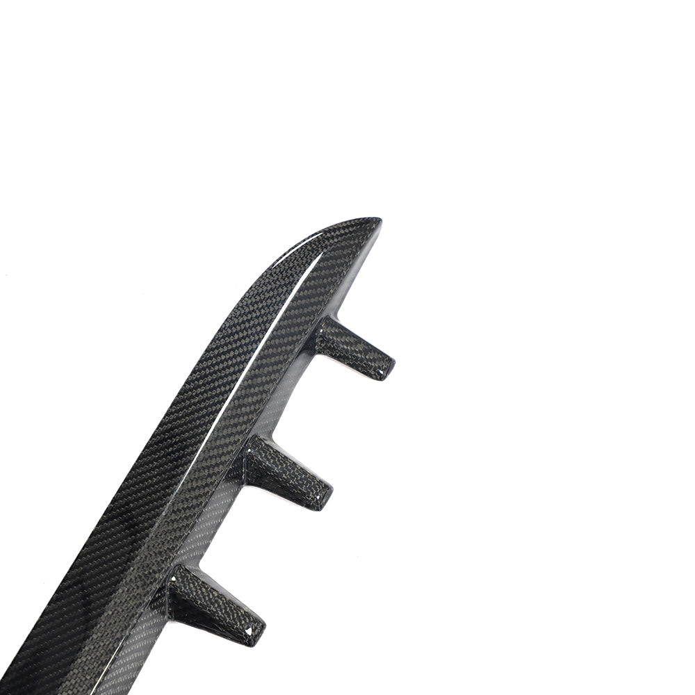 Audi RS6 carbon fiber rear window extension with multiple vertical fins