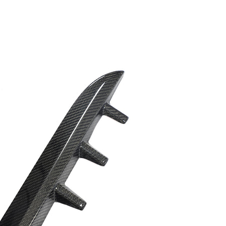 Audi RS6 carbon fiber rear window extension with multiple vertical fins