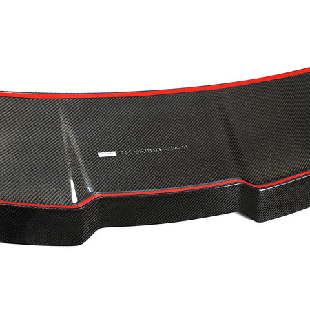 Audi RS6 rear roof spoiler gloss carbon fiber weave and center contour detail