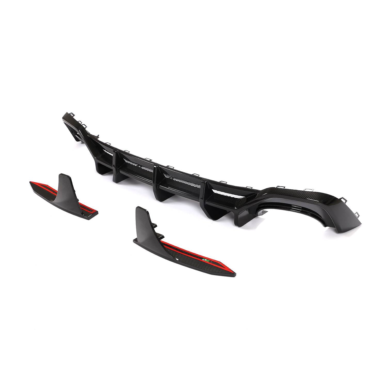 Audi RS7 ED Style carbon fiber rear diffuser angled view