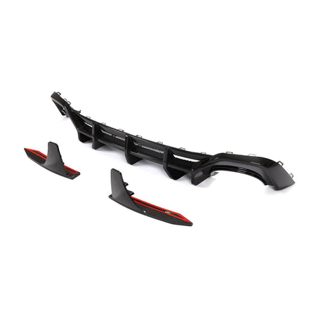 Audi RS7 ED Style carbon fiber rear diffuser angled view