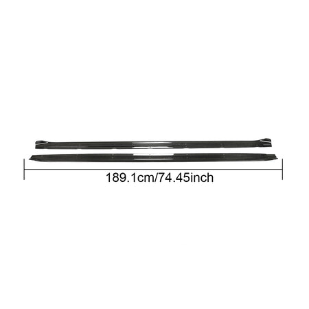 Audi S3 8Y carbon fiber side skirt extension pair measuring 189.1 cm long