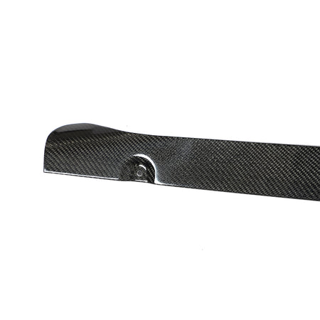 End mounting hole close-up on an Audi S3 8Y carbon fiber side skirt extension
