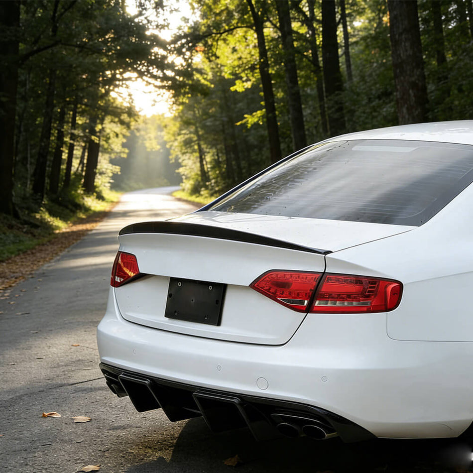 Audi S4 B8 FRP rear diffuser installed rear view