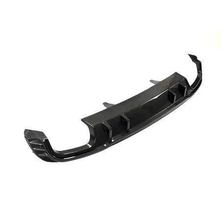 Audi S4 B9 carbon fiber rear diffuser side profile and outer corner detail