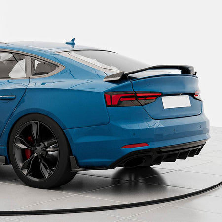 Audi S5 B9 vented rear bumper diffuser installed
