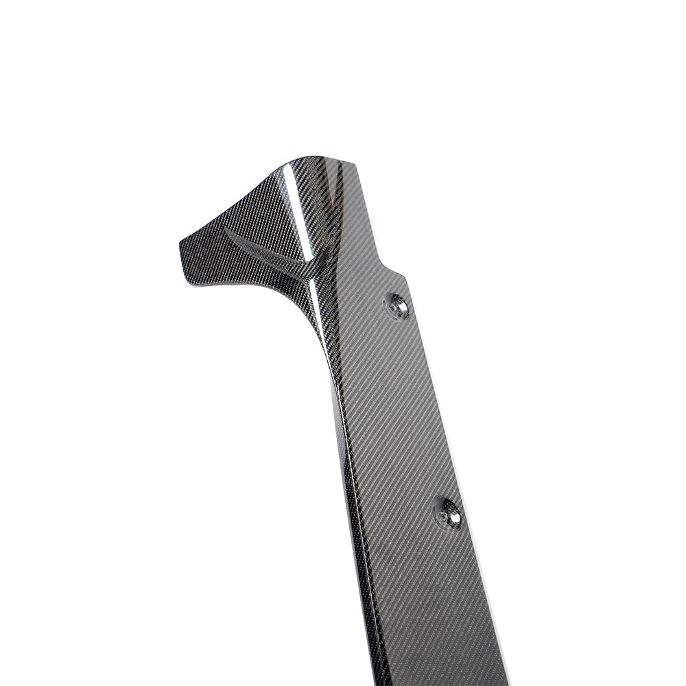 Audi S5 carbon fiber side skirt raised rear fin close-up