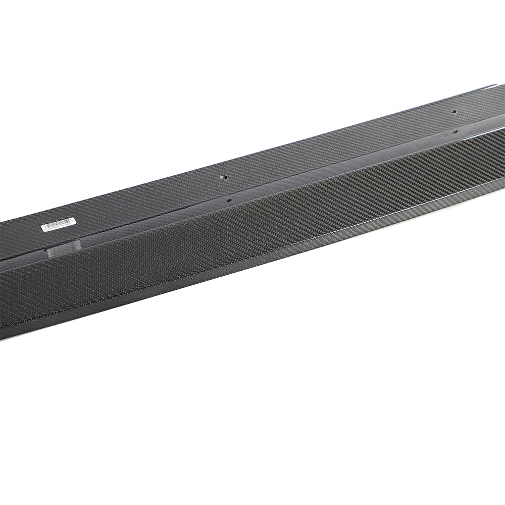 Audi S5 side skirt extension carbon fiber weave and mounting point detail
