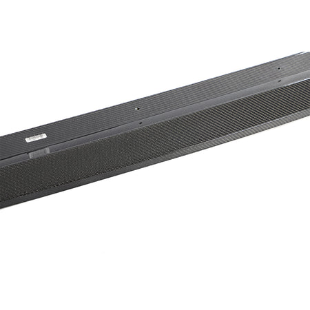 Audi S5 side skirt extension carbon fiber weave and mounting point detail
